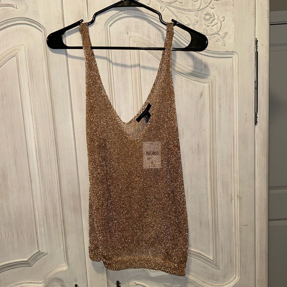 NWT - Forever 21 Gold Metal Tank